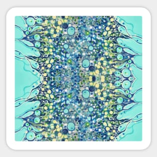 Turquoise Yellow Liquid Bubble Seaweed Sticker